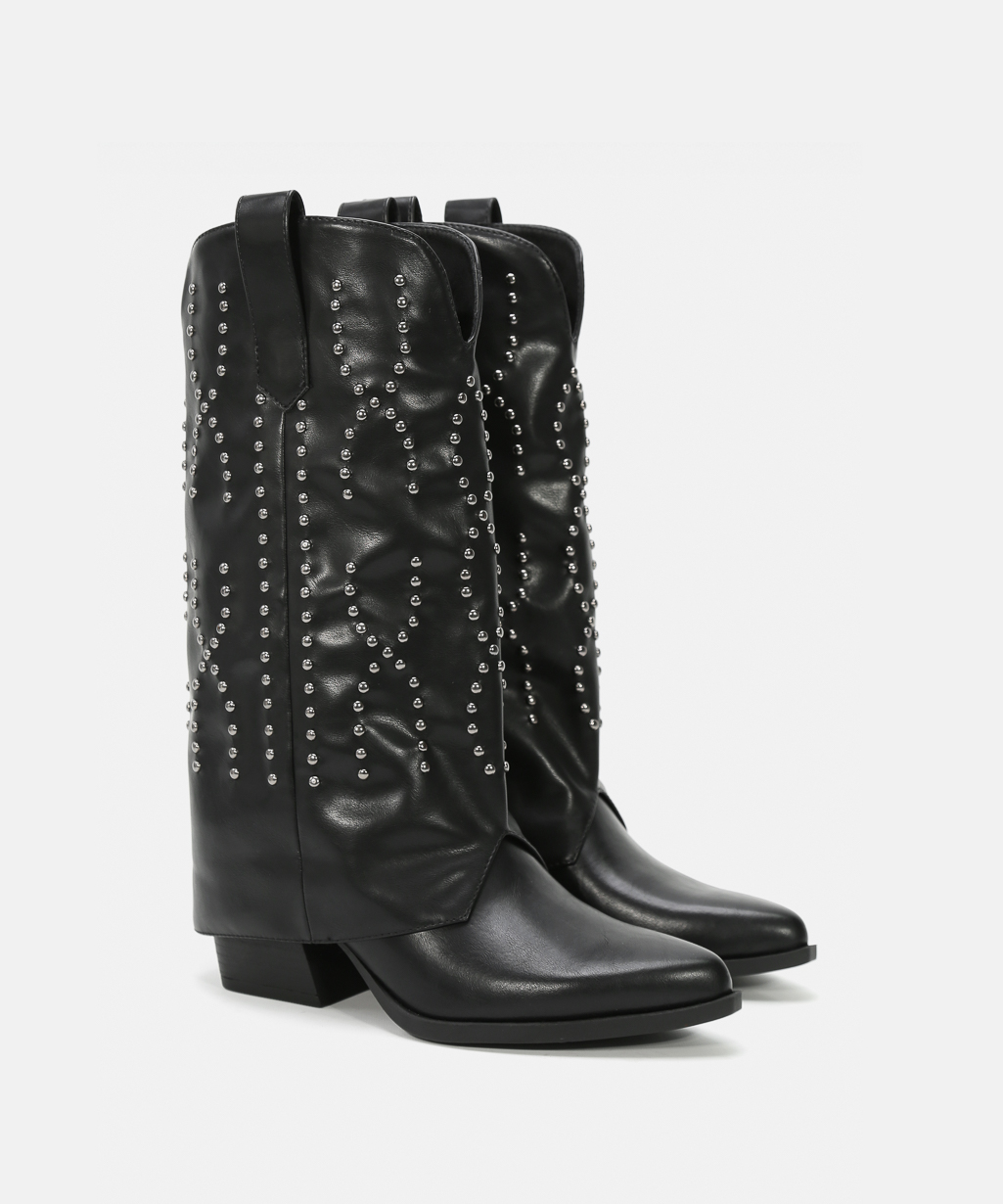 Botas cowboy salto tachas image number null